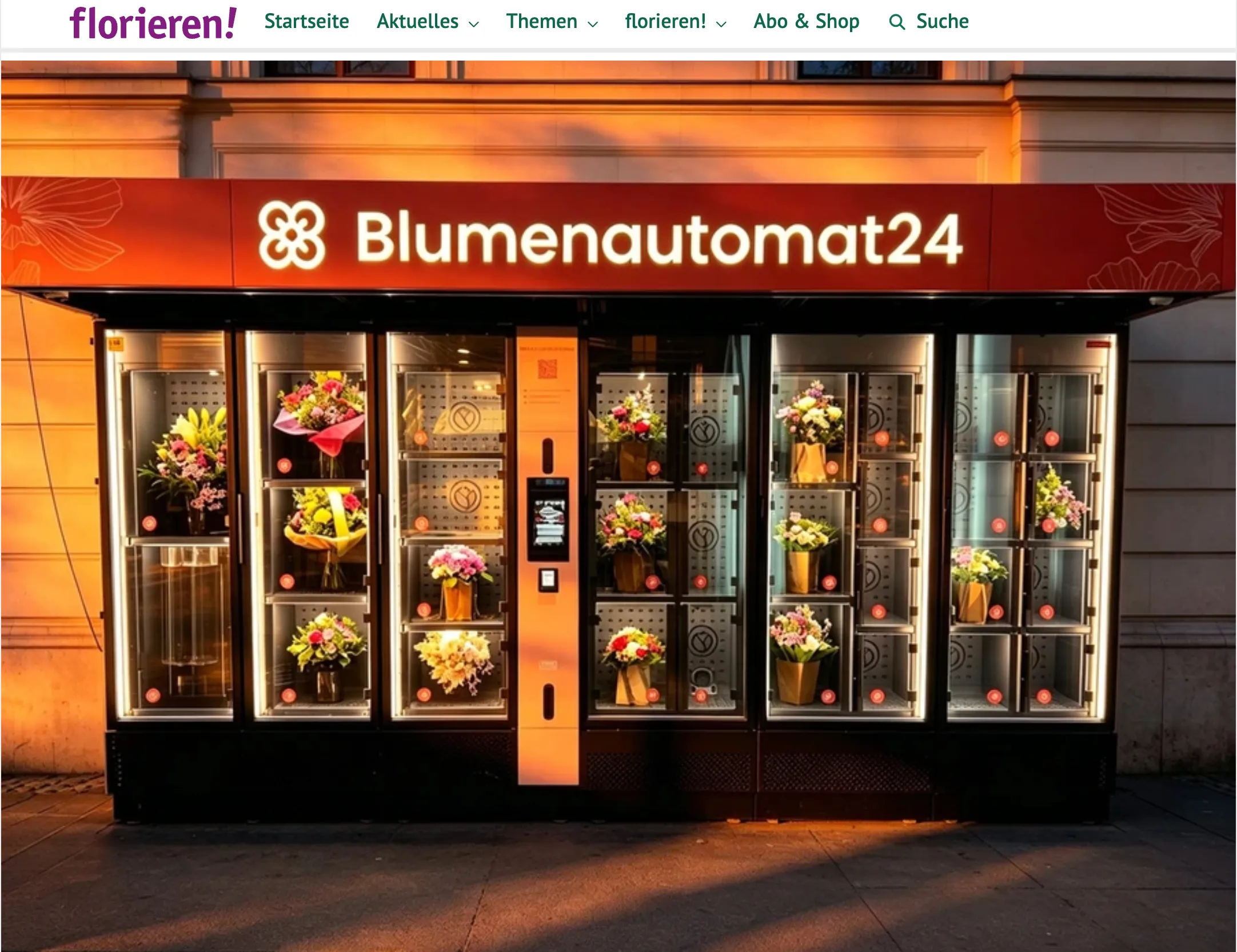 Blumenautomat24 in den Medien: florieren! berichtet