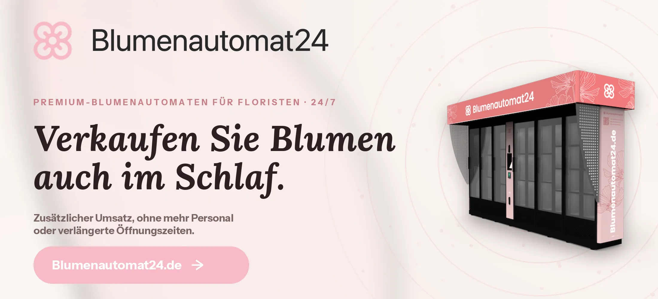 Blumenautomat24 Web Banner – Verkaufen Sie Blumen auch im Schlaf